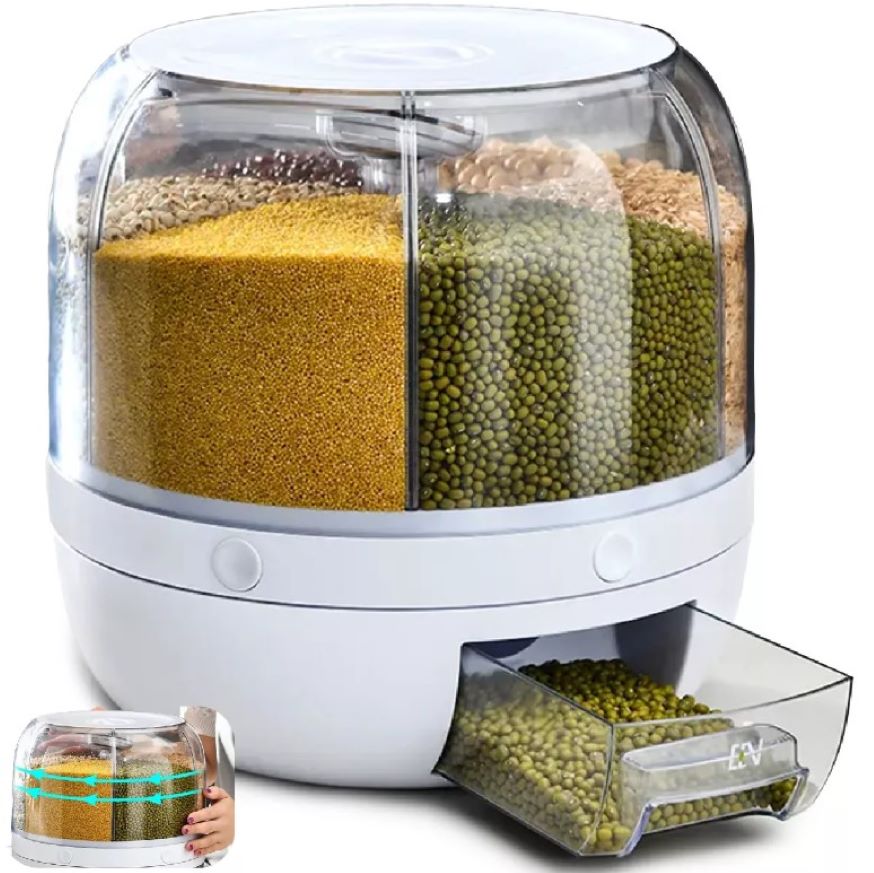 Dispensador de Granos Giratorio 360° – Orden y Estilo en tu Cocina 🍚🔄