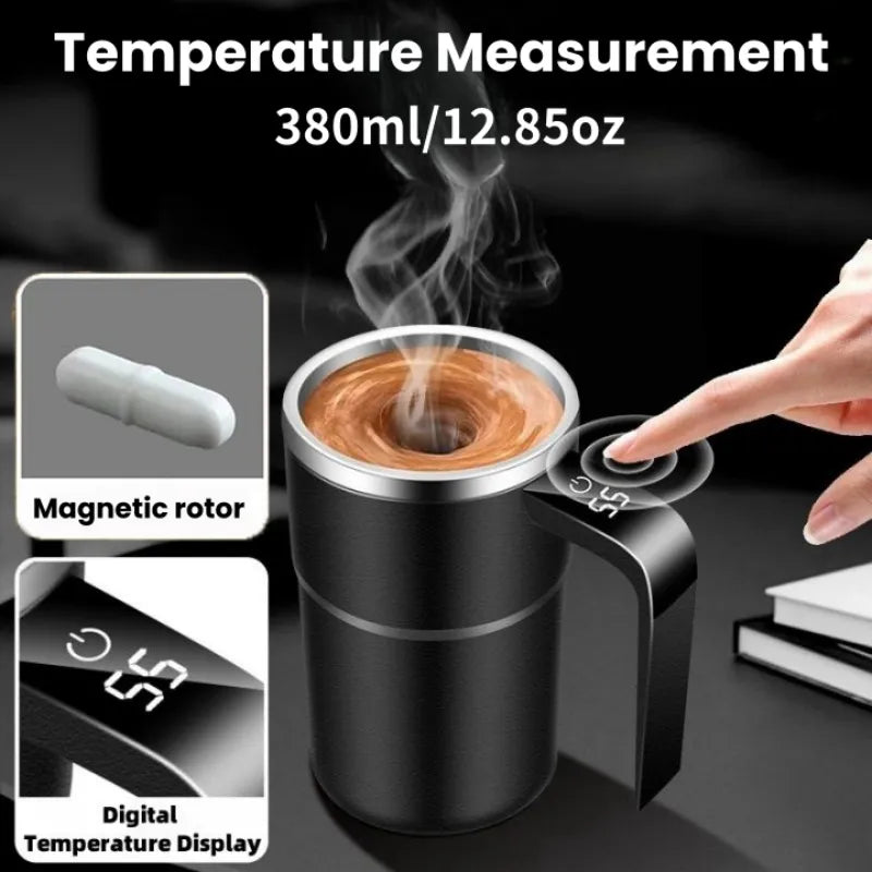 Taza Eléctrica 2 en 1: Mezcla y Calienta – Recargable y Portátil 🔥☕